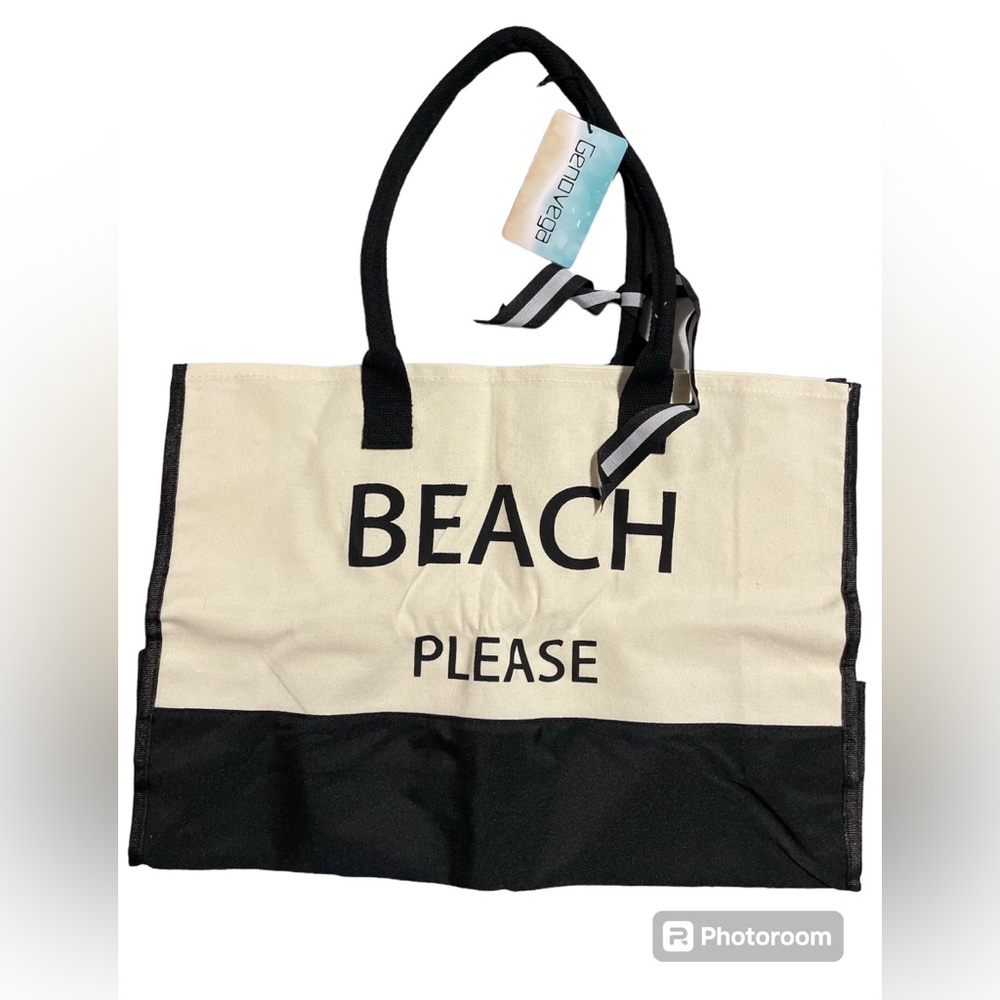NWT Genovega “Beach Please” Extra Large Beach Bag Tote
